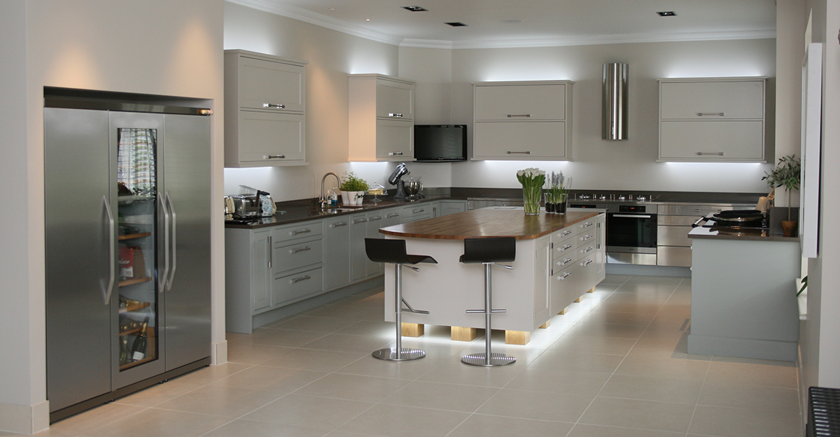 duck egg and alpine white kitchen